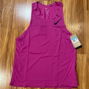 Men Nike Aeroswift Dri-Fit ADV Running Singlet Hot Fuchsia FN4231-518 Men Size M